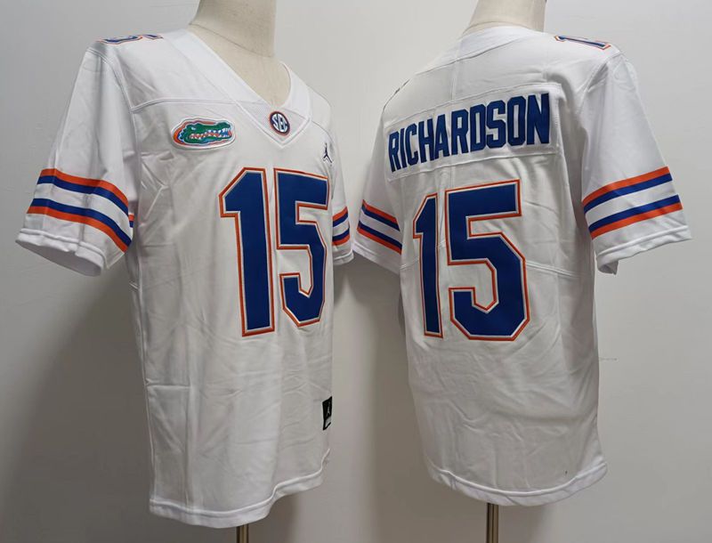 Men Florida Gators 15 Richardson White 2024 Vapor NCAA Jersey